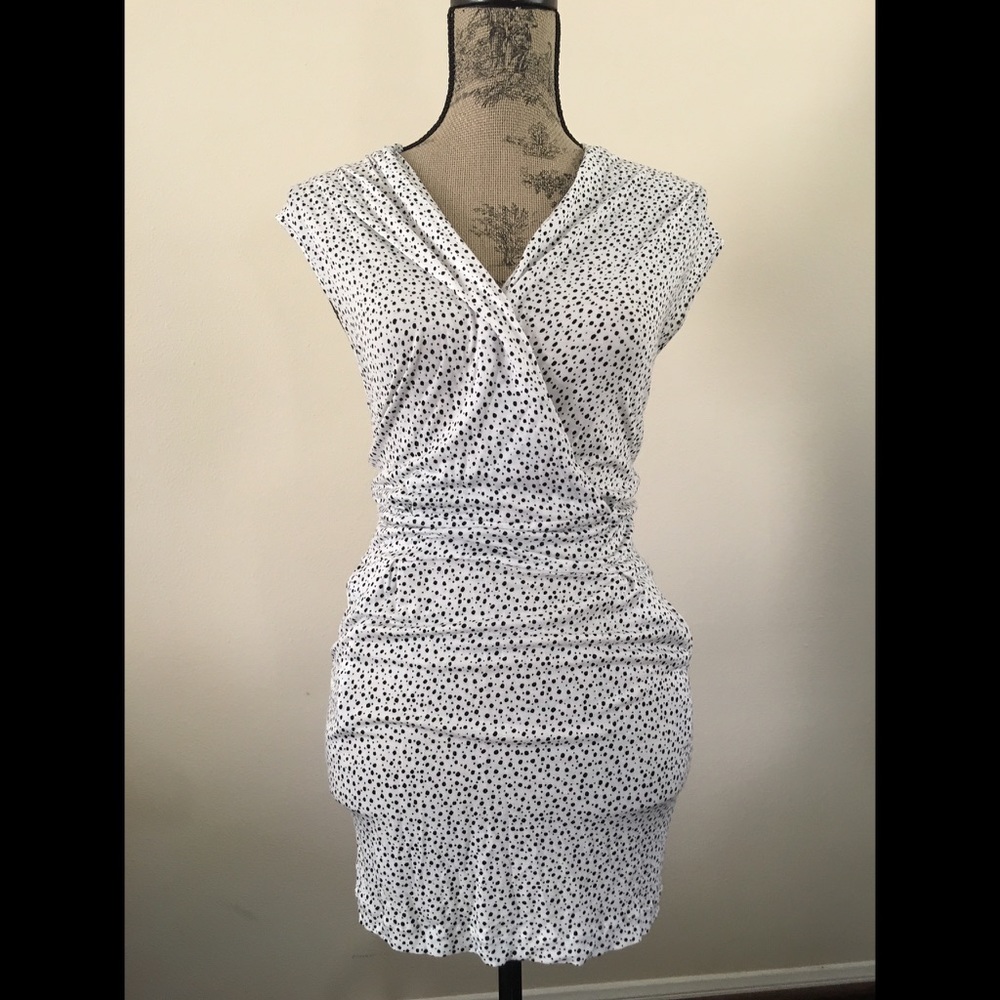 Urban Outfitters white/black dots dress; Size XS